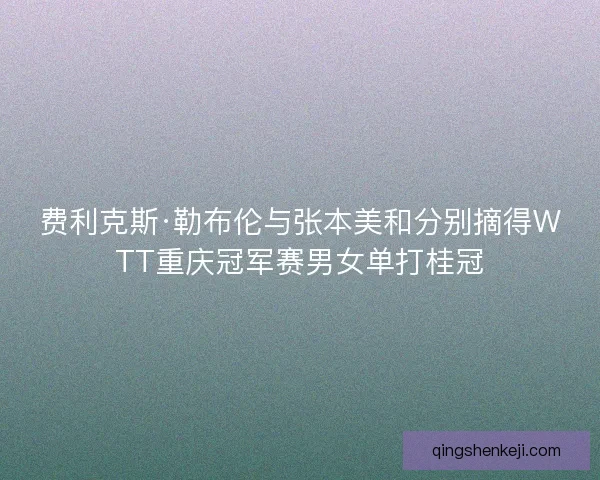 费利克斯·勒布伦与张本美和分别摘得WTT重庆冠军赛男女单打桂冠